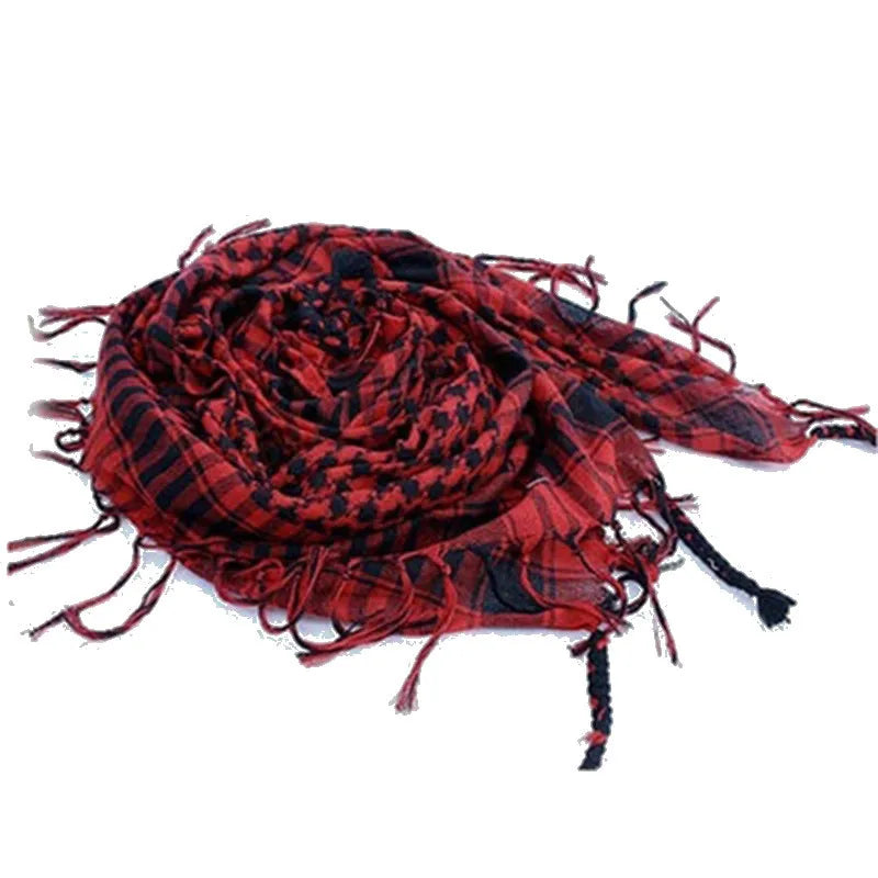Military Plaid Scarf - Lightweight Unisex Tactical Arab Shemagh for Warmth & Outdoor Wear