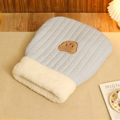 Thermal Plush Cat Cave Bed – Warm Enclosed Snuggle Sack Sleeping Bag for Cats, Hamsters & Small Pets (Winter Cozy Nest)