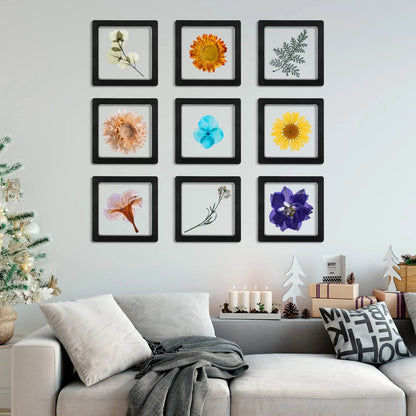 10-Pack 3D Floating Frame Display Stand – Transparent Jewelry Storage Case