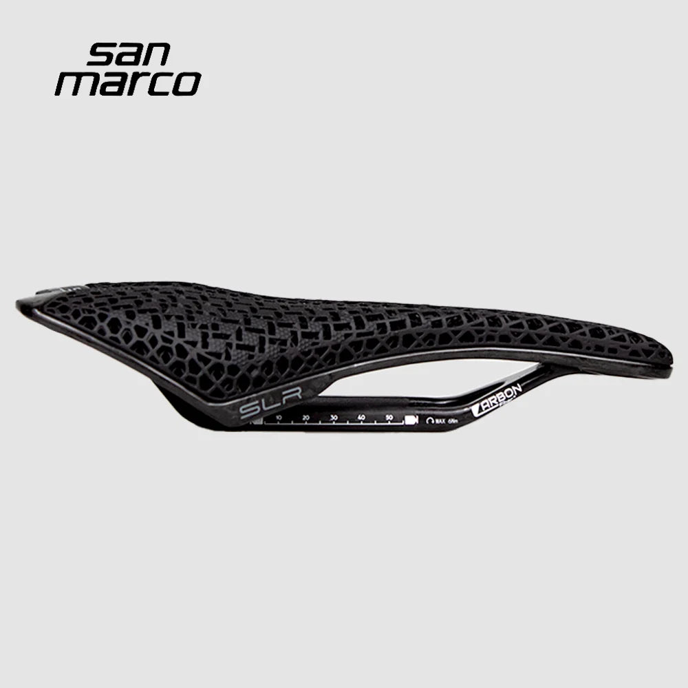 3D Printed San Marco SLR Bike Saddle - Ultralight Breathable Carbon Road & MTB Seat 245×145mm