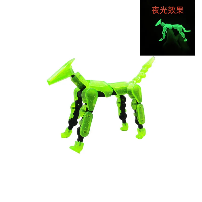 DIY Luminous T13 Multi-Joint Shapeshift Robot & Dog – 3D Printed Movable Mannequin Action Figures for Kids & Gifts