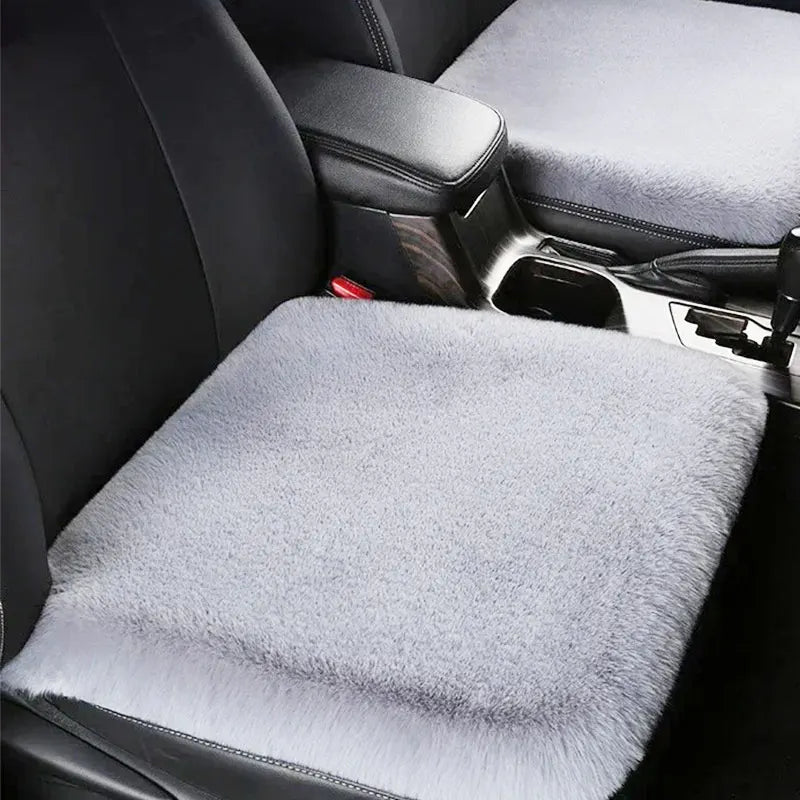 Plush Rabbit Fur Car Seat Cushion - Thick Warm Winter Driver & Passenger Seat Cover