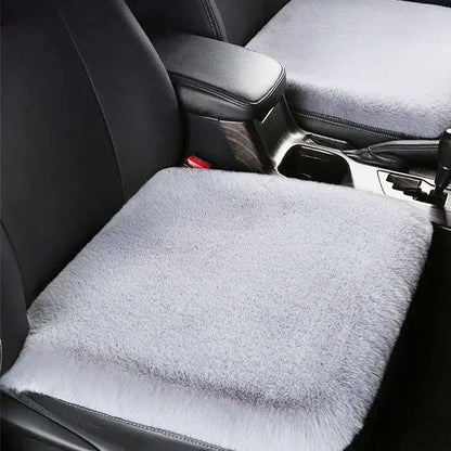 Plush Rabbit Fur Car Seat Cushion - Thick Warm Winter Driver & Passenger Seat Cover