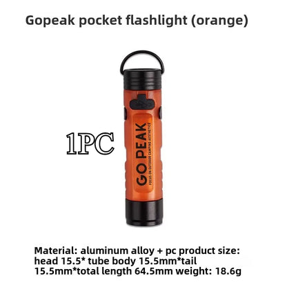 GOPEAK Pocket Mini LED Flashlight – Outdoor Key Clip Cap Light, Long-Lasting Emergency and Disaster Relief 5050 Small Torch