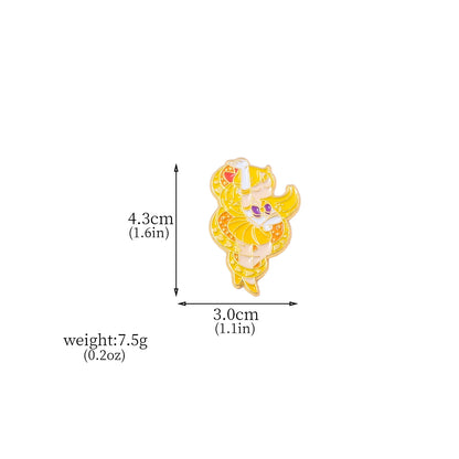 6PCS Anime Star & Moon Metal Keychains — Sailor Moon Tsukino Usagi & Luna Cat Cosplay Props, Pendant Jewelry Ornament