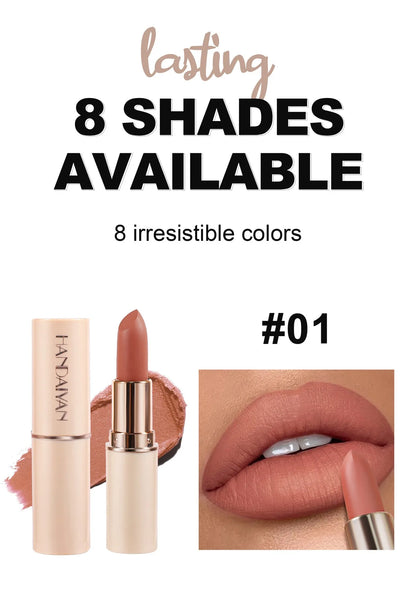 Deep Red Matte Lipstick – 8 Colors, Waterproof, Non-Stick Cup, Velvet Lip Balm, Dark Red Lipsticks for Easy Application