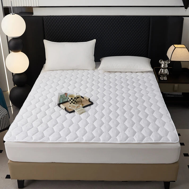 Waterproof Quilted Mattress Protector - Thick Breathable Mattress Topper for Single or Double Beds