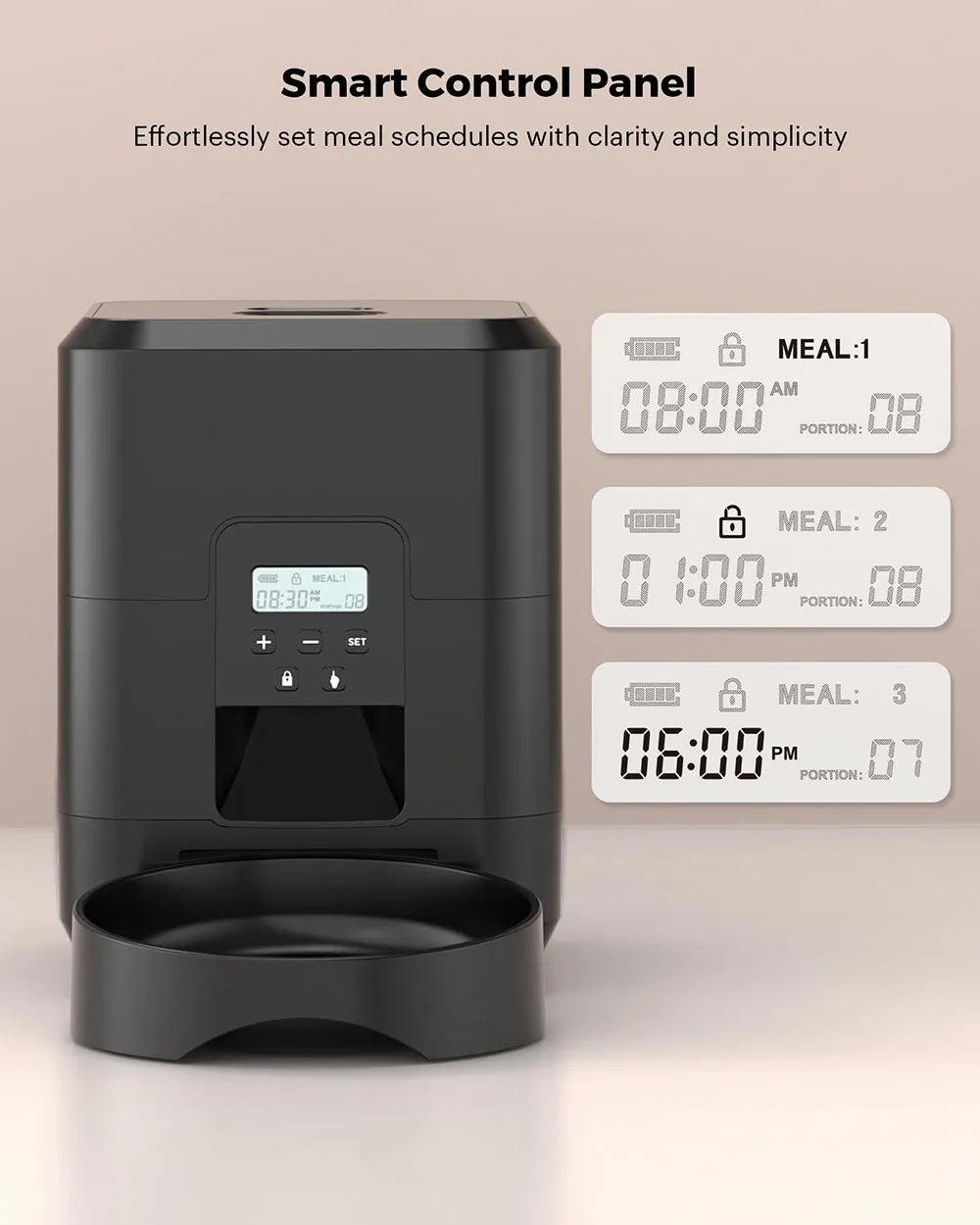 Smart Automatic Pet Feeder — Timed Cat & Dog Food Dispenser with Slow Feed Bowl
