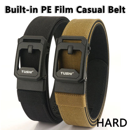 TUSHI Hard Tactical Belt for Men – Sturdy Nylon with Metal Automatic Buckle, Military & Police Duty, Outdoor IPSC Accessories