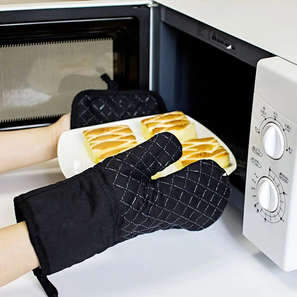 Microwave Cotton Baking Gloves – Anti-Scalding Heat-Resistant Oven Mitts, Non-Slip Insulation for Bakeware