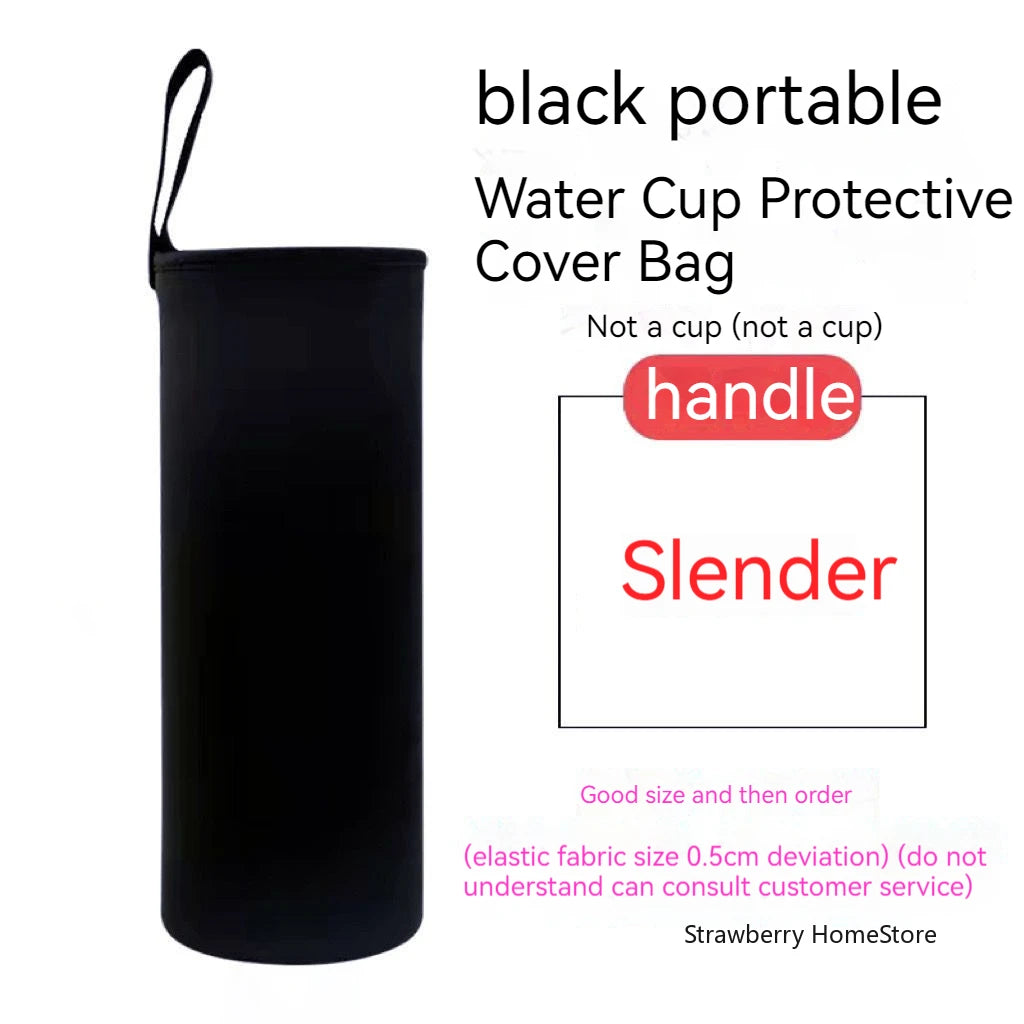 750/1000/1500ML Insulated Sport Water Bottle Case – Black Bottle Carrier, Mug Cup Cover for Outdoor & Gym
