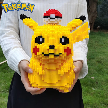 5210PCS Anime Pokemon Pikachu Diamond Micro Building Blocks - Mini Bricks Model, Challenging Decompression Toy Gift