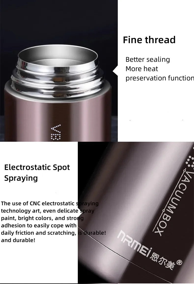 600/800/1000ml Stainless Steel Food Thermos — 316 Vacuum Insulated Lunch Jar with Spoon & Carry Bag for Kids