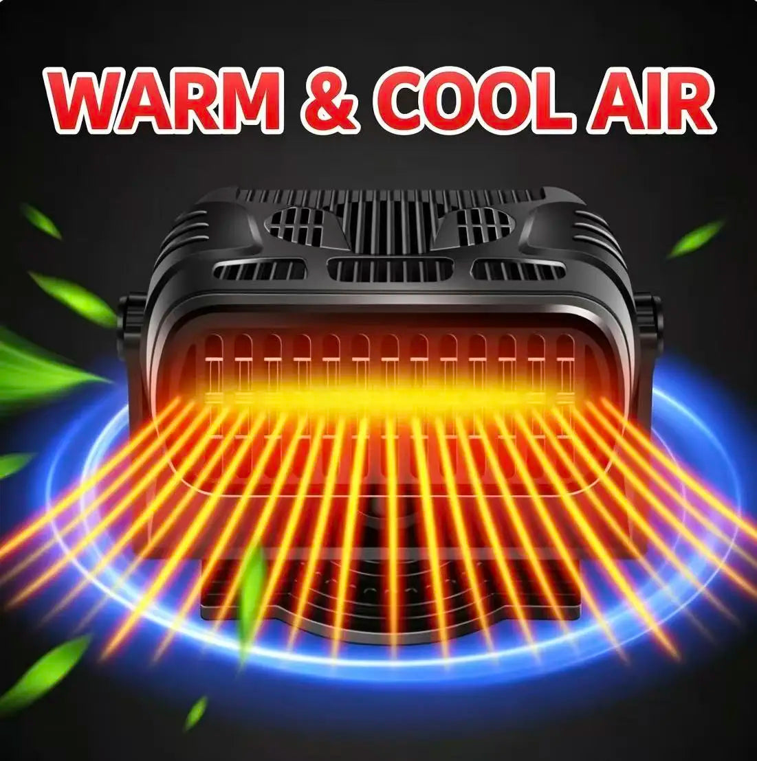 120W 12V Car Heater Fan - Portable 360° Adjustable Windshield Defroster & Defogger for Winter Driving