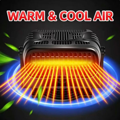 120W 12V Car Heater Fan - Portable 360° Adjustable Windshield Defroster & Defogger for Winter Driving
