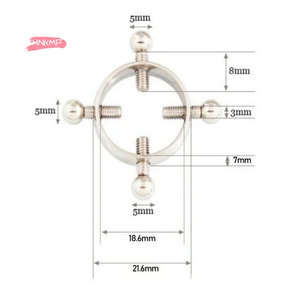 Adjustable Stainless Steel Nipple Clips - Clip-On Fake Nipple Piercing Jewelry for Women in Multiple Colors