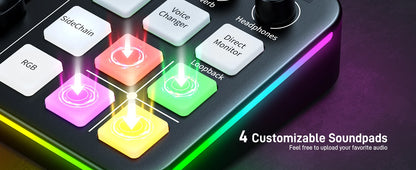 MAONO G1 NEO Audio Interface – XLR Mixer with Custom Sound Effects for Gaming, Podcast & Voice Recording