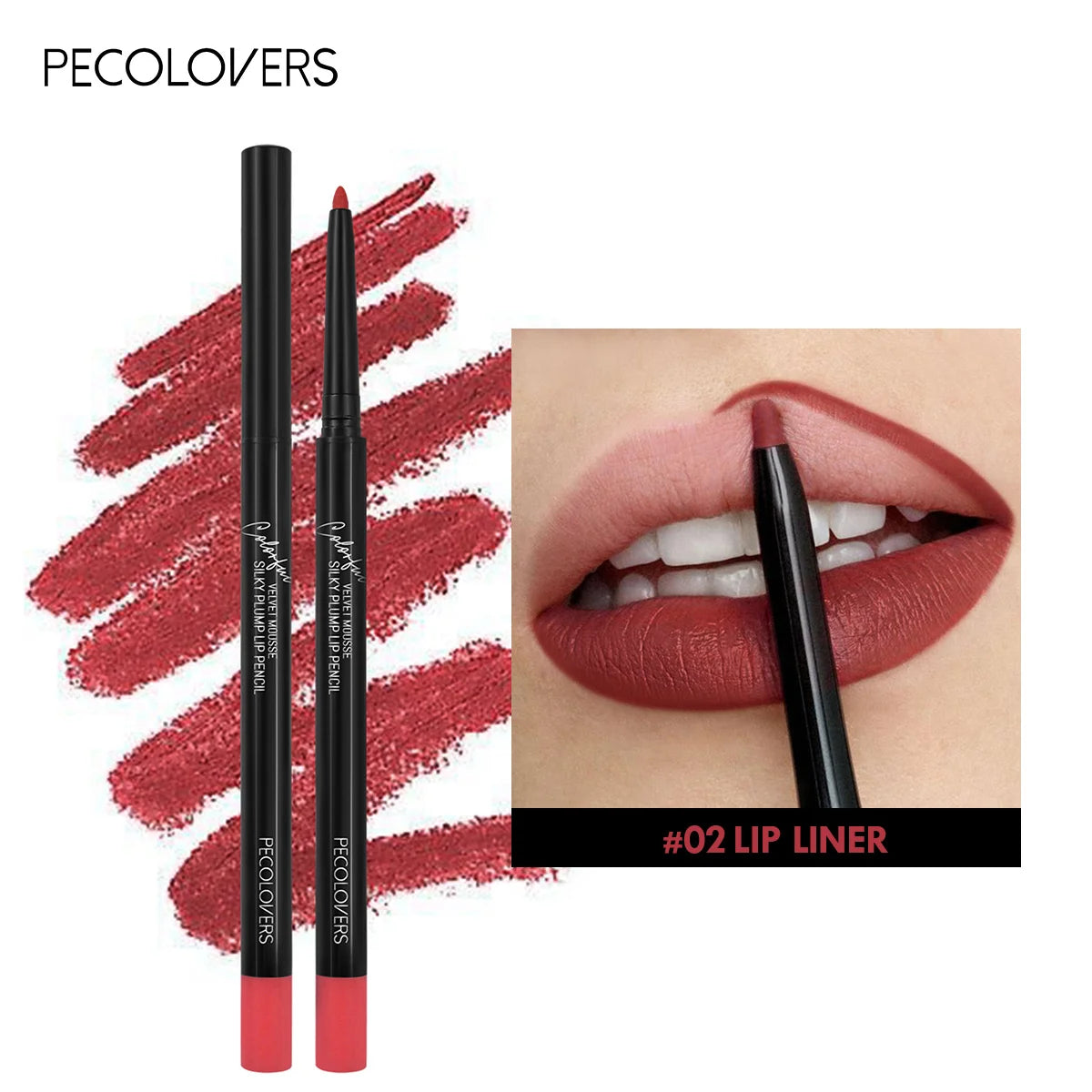 Waterproof Matte Lipliner Pencil – Long Lasting Red Contour Tint, Non-Stick & Moisturizing Lipstick in 12 Colors