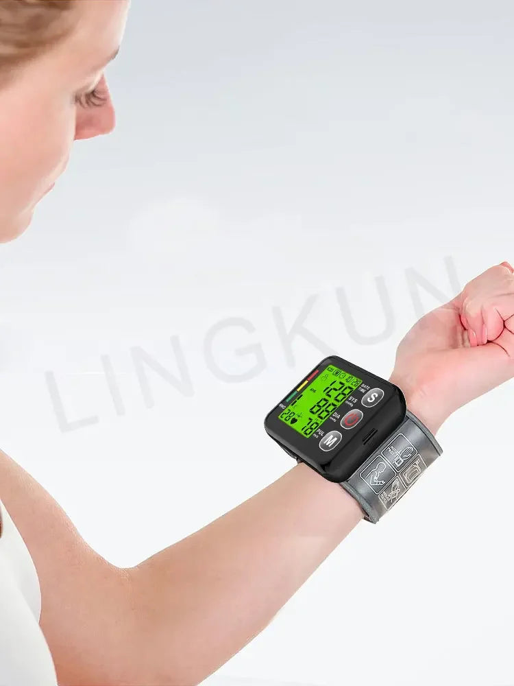 English Voice Digital Wrist Blood Pressure Monitor – High-Accuracy Electronic Sphygmomanometer Tonometer
