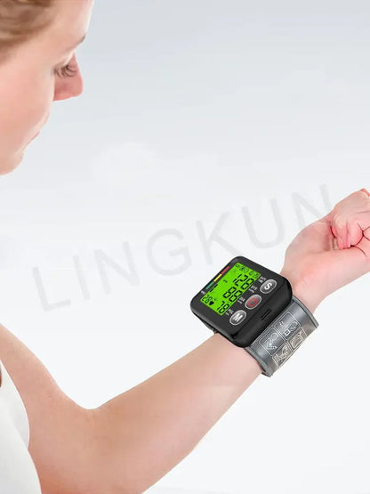 English Voice Digital Wrist Blood Pressure Monitor – High-Accuracy Electronic Sphygmomanometer Tonometer