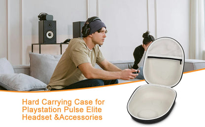 Hard Carrying Case for PS5 – Semi-Waterproof Travel Storage Box for PULSE Elite Wireless Headset & Accessories