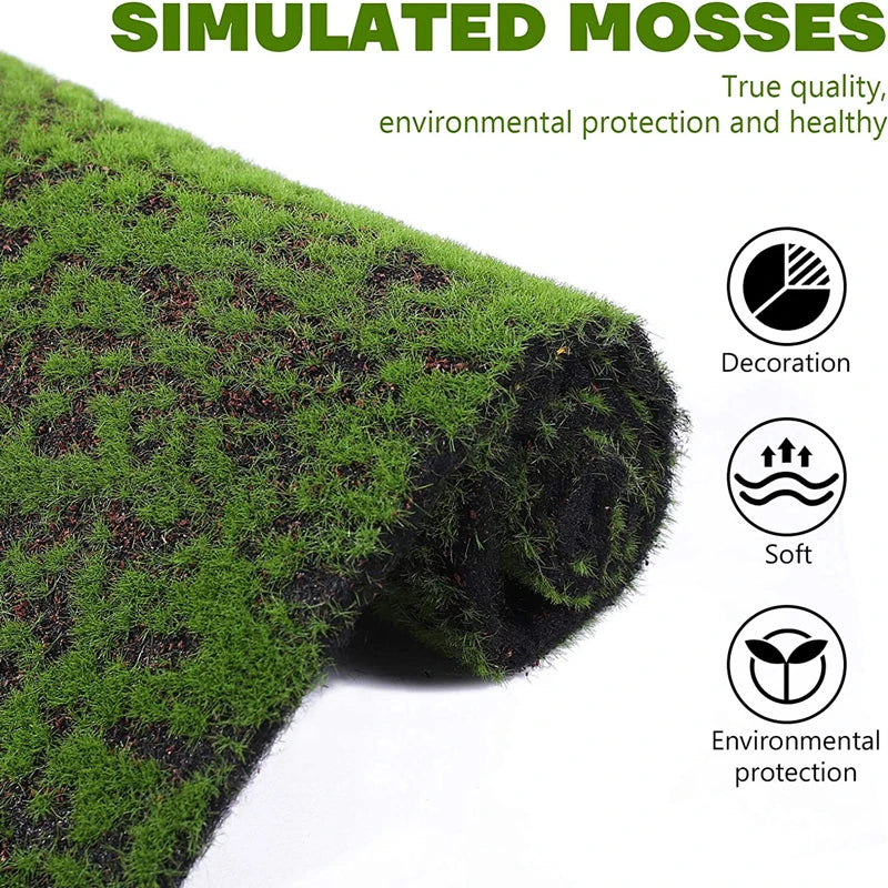 100×100cm Artificial Moss Lawn Carpet - Realistic Green Landscape Decor for Home, Weddings & Events