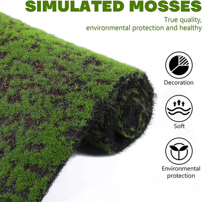 100×100cm Artificial Moss Lawn Carpet - Realistic Green Landscape Decor for Home, Weddings & Events