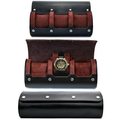 6-Slot Watch Travel Case – PU Leather Organizer Roll for Men & Women, Watch Display Storage Case