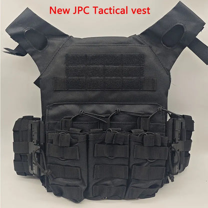 Tactical JPC Vest with Quick-Release Buckles - MOLLE Magazine Pouch Carrier for Airsoft, Hunting, and Outdoor Training Gear