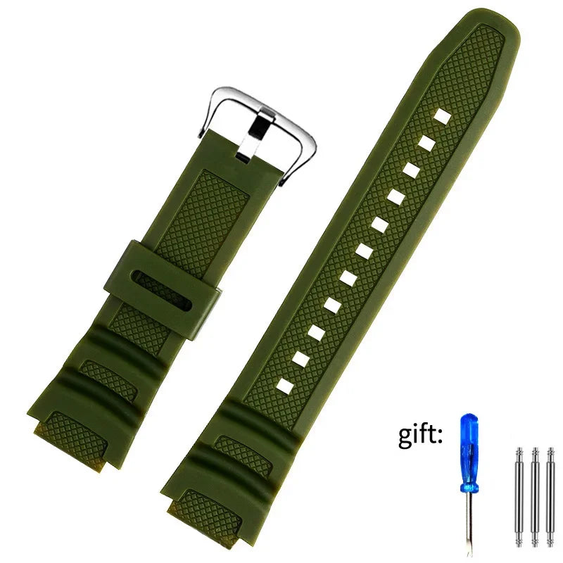 18mm Resin Silicone Watch Strap for Casio Watches - Replacement Rubber Band for W-218H, F-108, AE-1200, AE-1000 and AE-1300