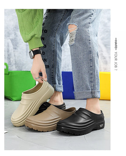Summer Chef Shoes – Anti-Slip & Oil-Proof Work Slippers, Casual Trendy One-Step Fashion Sports Shoes