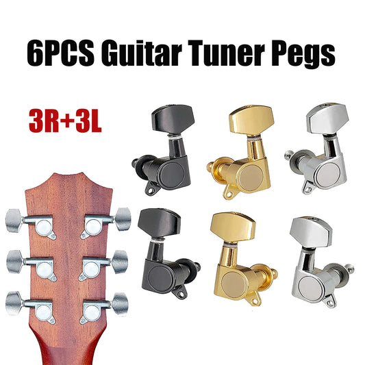 6-Piece Guitar Tuning Pegs Set — Locking Machine Heads for Electric Guitar