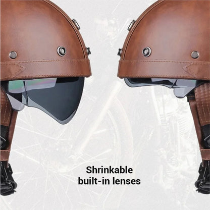 Retro Motorcycle Helmet – DOT Certified German Vintage Half Helmet for Scooter & Motorbike