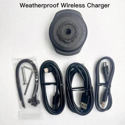 Motorcycle Handlebar Stem Fork Phone Mount — Vibration Dampener with MAG Universal Adapter, Wireless Charger & Mirror Brake Compatible
