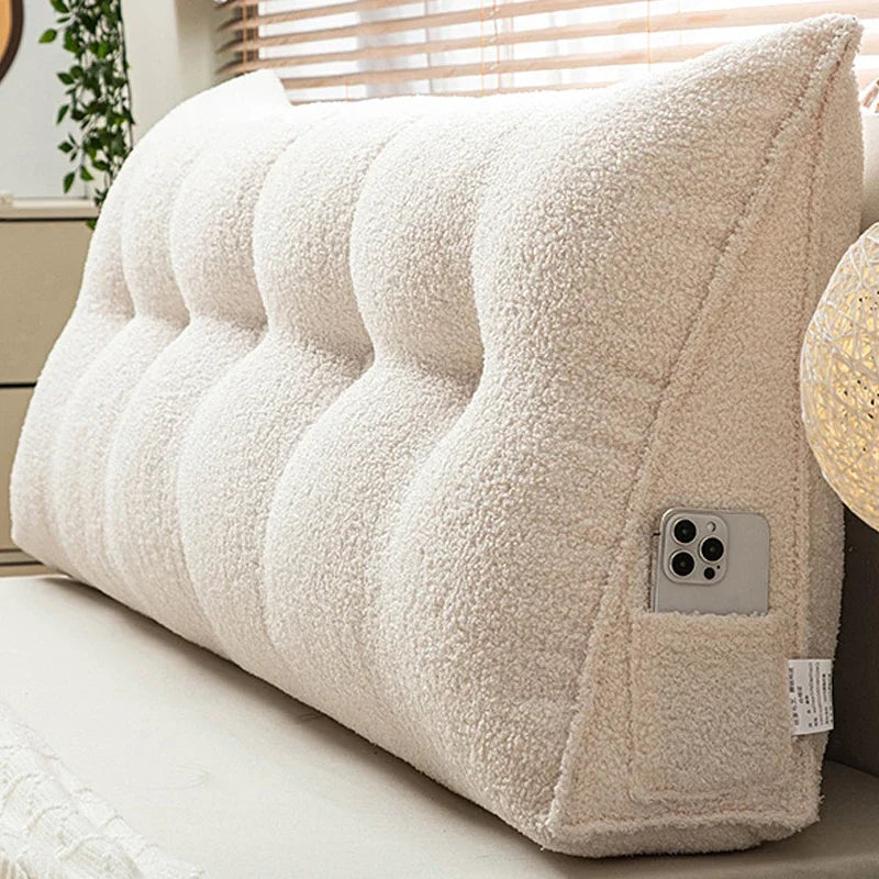 Large Triangular Headboard Wedge Pillow – Bed Rest Backrest Cushion with Removable Cover for Positioning Support