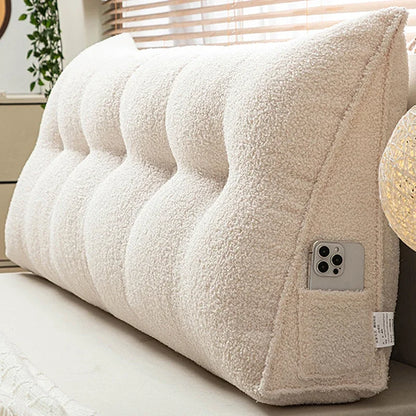 Large Triangular Headboard Wedge Pillow – Bed Rest Backrest Cushion with Removable Cover for Positioning Support