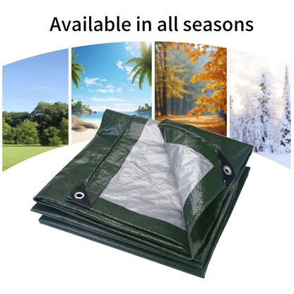 Heavy Duty Waterproof Large Tarpaulin 5x4m / 3x2m – Reinforced Outdoor Rain Cover Multipurpose Tarp for Garden, Backyard, Awning & Canopy Protection