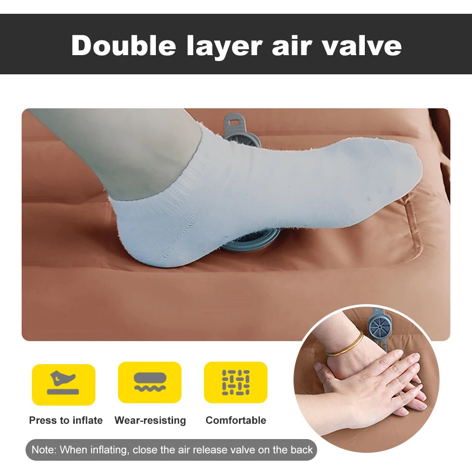 Ultralight Self-Inflating Air Mattress - Thick Splicing Sleeping Pad for Beach, Picnic, and Camping Tent