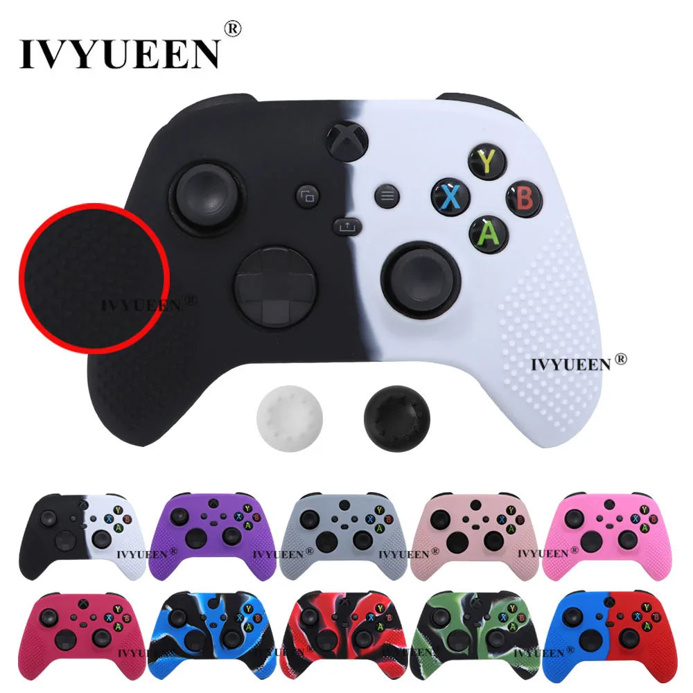 IVYUEEN MixColor Protective Silicone Case for Xbox Series S/X Controller — Thumbstick Grip Caps & Gamepad Cover