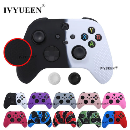 IVYUEEN MixColor Protective Silicone Case for Xbox Series S/X Controller — Thumbstick Grip Caps & Gamepad Cover