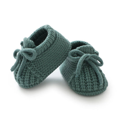 Newborn Baby Shoes — Knitted First Boots for Boys & Girls, Solid Toddler Bed Footwear 0-18M