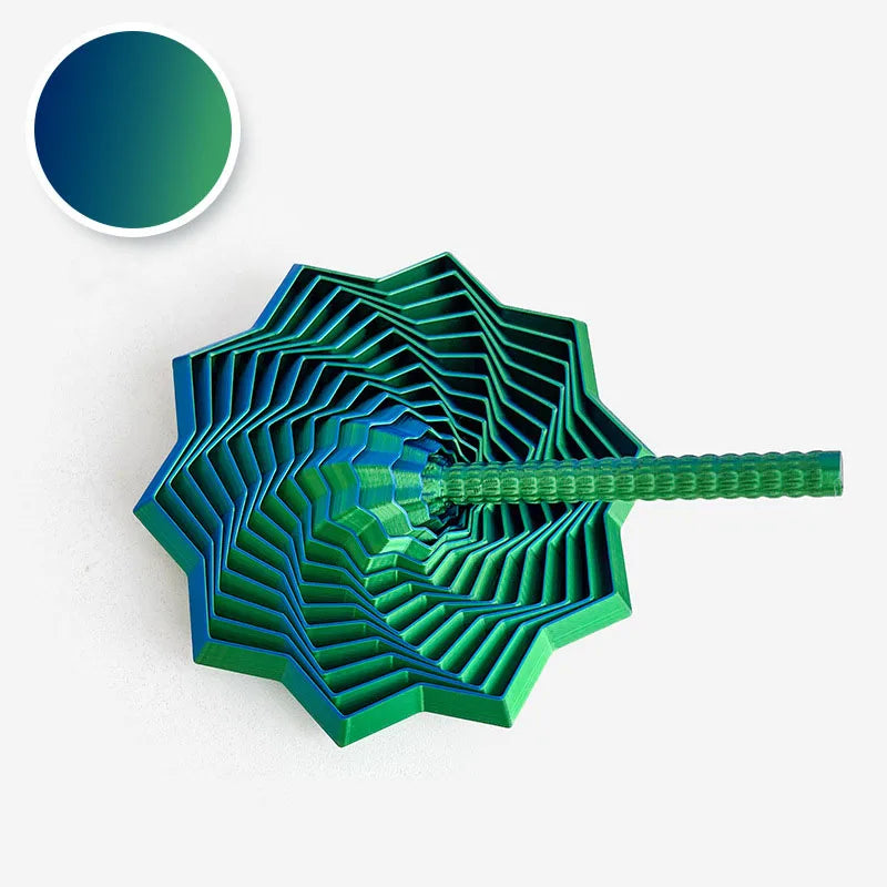 3D Printing Sensory Fidget Star – Hexagon Whirling Spiral Visual Illusion Stress Relief Ornament