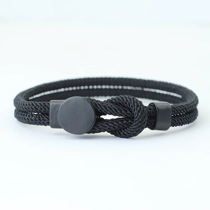 Men’s Double Layer Rope Bracelet – 4mm Nylon Cord Lucky Red Thread Pulsera, 3 Sizes Gift for Him