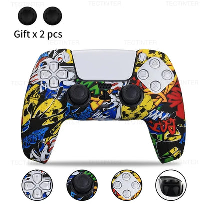 Protective Silicone Cover for PS5 Controller – Anti-Slip Skin Case with Thumb Grips for PS5 Slim Gamepad