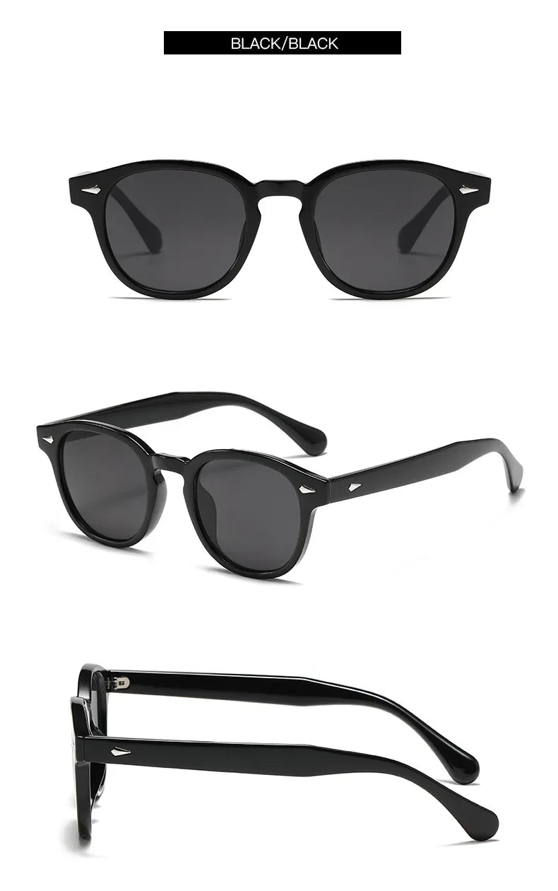 JNPCXI Retro Round Sunglasses – Punk Leopard Rivet Fashion Shades UV400 for Men & Women