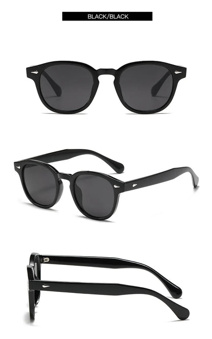 JNPCXI Retro Round Sunglasses – Punk Leopard Rivet Fashion Shades UV400 for Men & Women