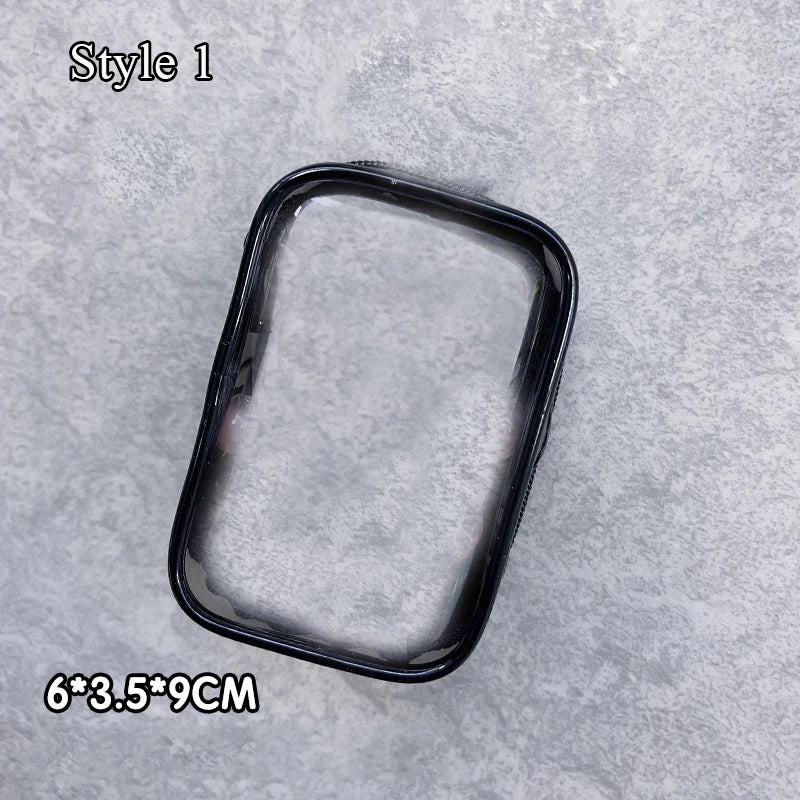 Transparent Jewelry Organizer Box – Plastic Storage Pouch with Keychain, Dustproof Case, Cute Doll Bag for Accessories