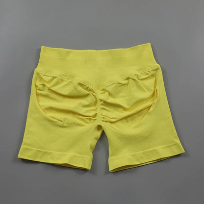 Impact Seamless Scrunch Bum Yoga Shorts – Low Ribbed Waistband, High Stretch Workout & Running Gym Shorts