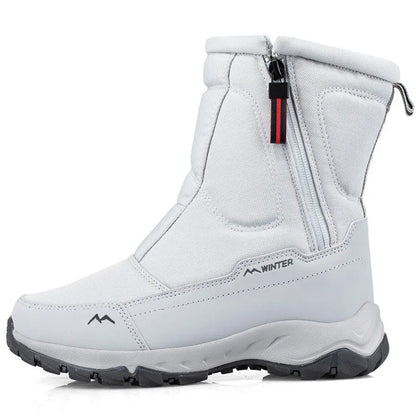 Large Winter Men’s Boots – Warm Plush Ankle High-Top Snow Boots, Sweat-Wicking Outdoor Sneakers