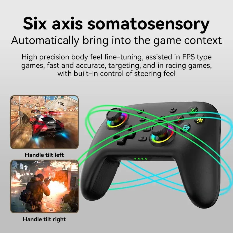 Wireless Pro Gamepad Controller for Nintendo Switch OLED/Lite & Elite – Bluetooth 6-Axis Joystick for PC & Steam Deck